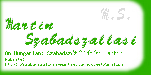 martin szabadszallasi business card